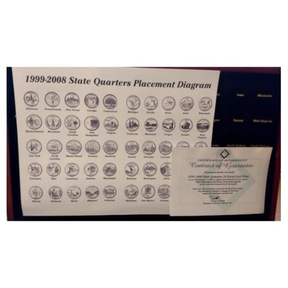 1999-2008 24K Gold Clad US State Quarters Uncirculated Coin Set - Picture 2 of 6